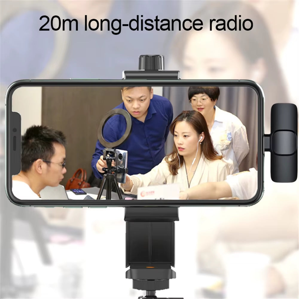New Wireless Lavalier Microphone Portable Audio Video Recording Mini Mic for Iphone Android Live Broadcast Gaming Phone Mic