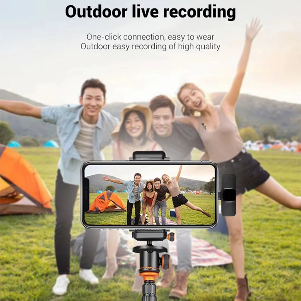 New Wireless Lavalier Microphone Portable Audio Video Recording Mini Mic for Iphone Android Live Broadcast Gaming Phone Mic